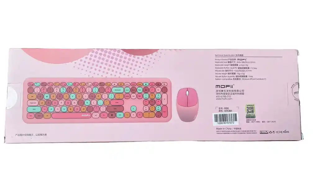 Combo Inalámbrico Teclado Y Mouse Mofii 666 Rosa