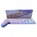 Combo Inalámbrico Teclado Y Mouse Mofii 666 Violeta