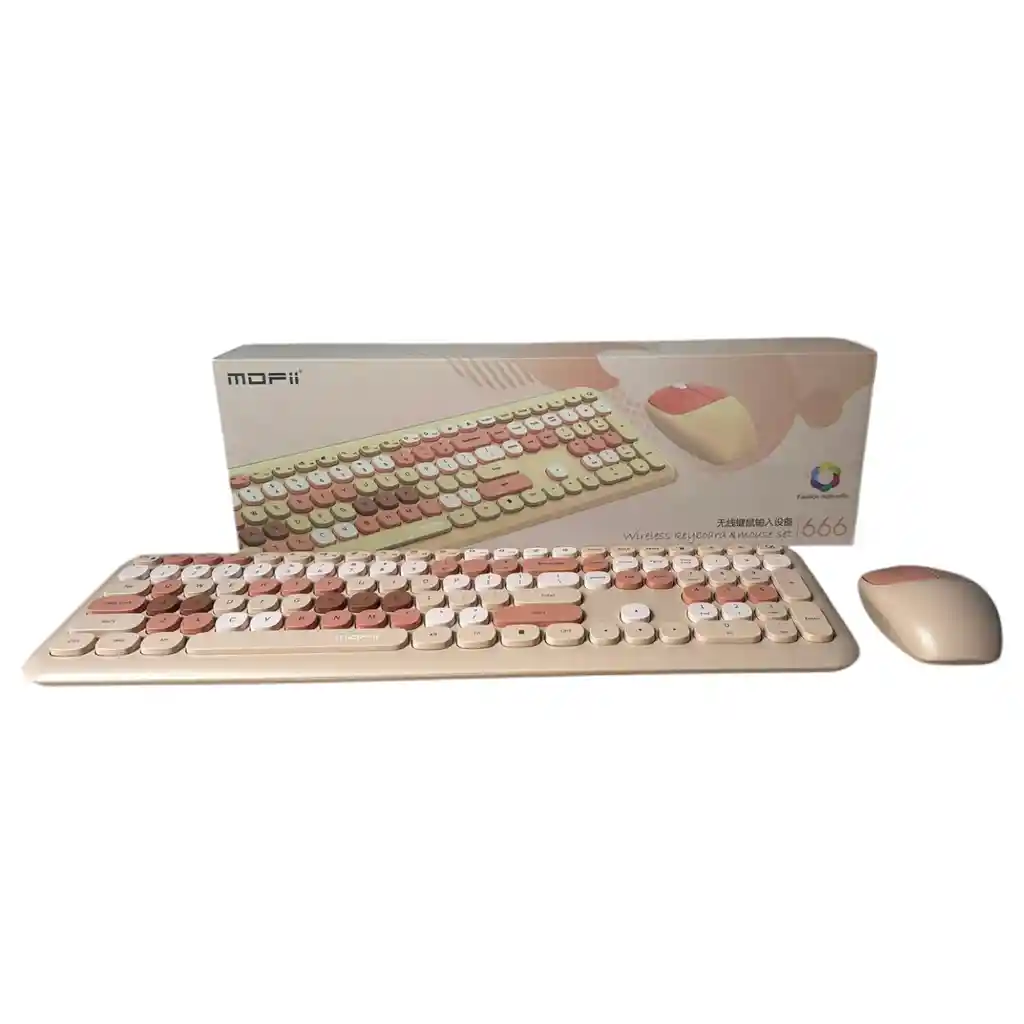 Combo Inalámbrico Teclado Y Mouse Mofii 666 Marron