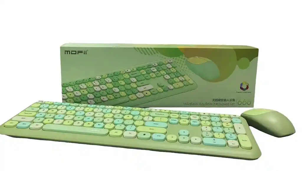 Combo Inalámbrico Teclado Y Mouse Mofii 666 Verde