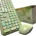 Combo Inalámbrico Teclado Y Mouse Mofii 666 Verde