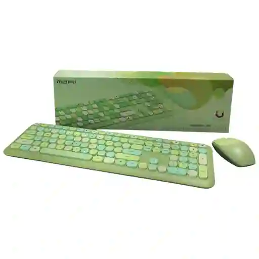 Combo Inalámbrico Teclado Y Mouse Mofii 666 Verde