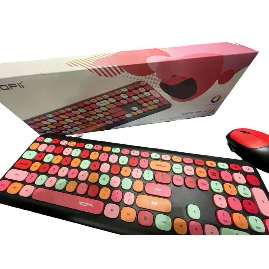 Combo Inalámbrico Teclado Y Mouse Mofii 666 Negro/ Colores