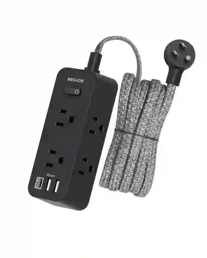 Multitoma Inteligente Extension Electrica Usb C Plano 4.5m