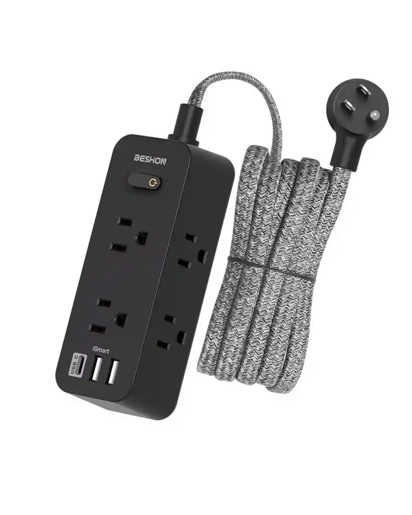 Multitoma Inteligente Extension Electrica Usb C Plano 4.5m