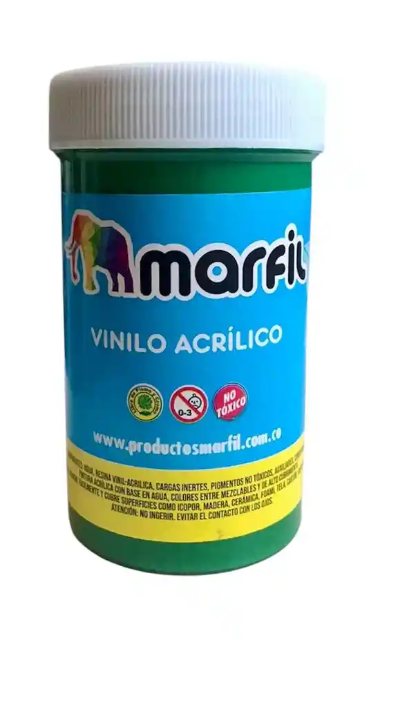 Pintura Vinilo Acrilico 150 Gr Color Verde Navidad Marfil