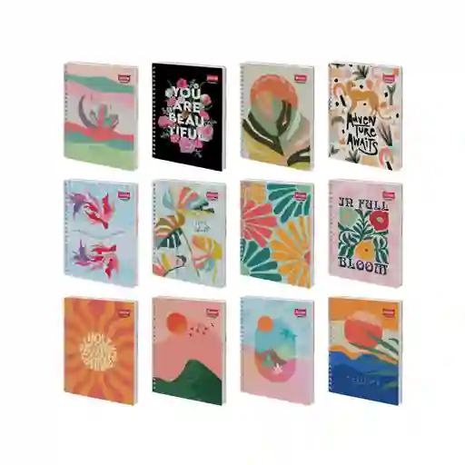 Cuaderno Master Argollado Pasta Dura Pequeño 7 Materias Femenino