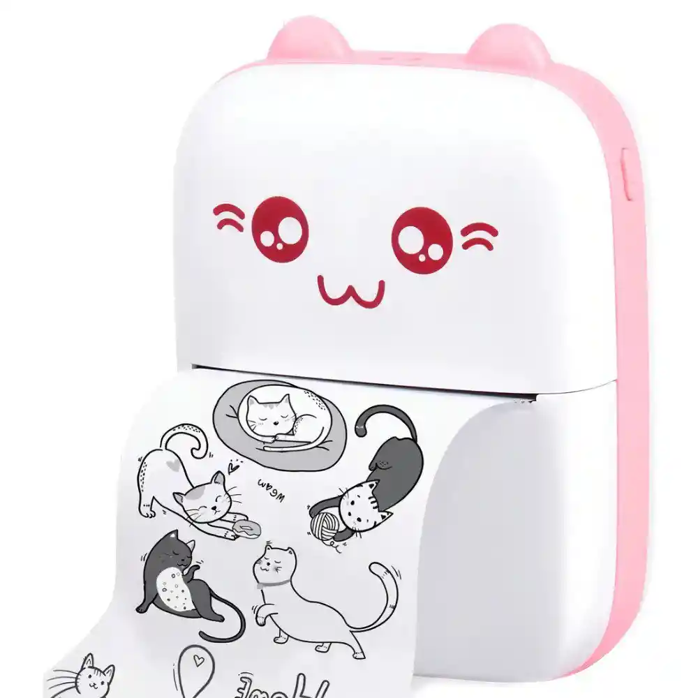 Mini Impresora Termica Portatil Inalambrica Bluetooth Rosada