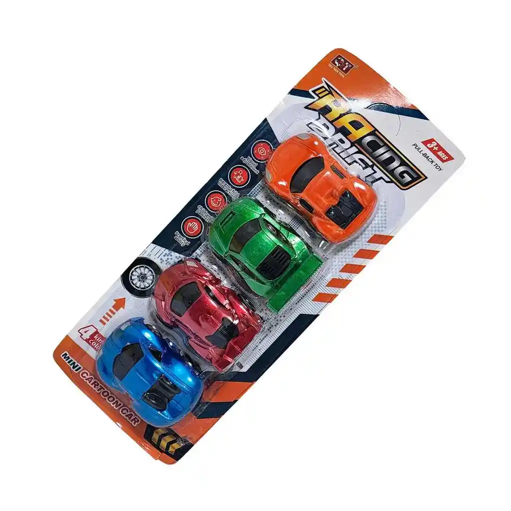 Carros Deportivos Metalizados Juguete Niños X 4 Unidades