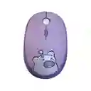 Combo Inalámbrico Teclado Y Mouse Silencioso Geezer Hello Bear Violeta