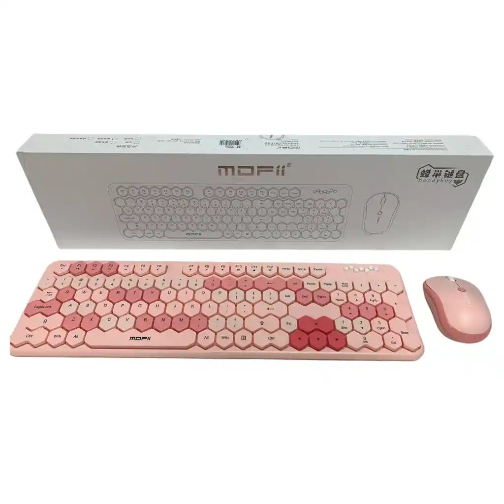 Combo Inalámbrico Teclado Y Mouse Mofii Honey S Silencioso Rosa