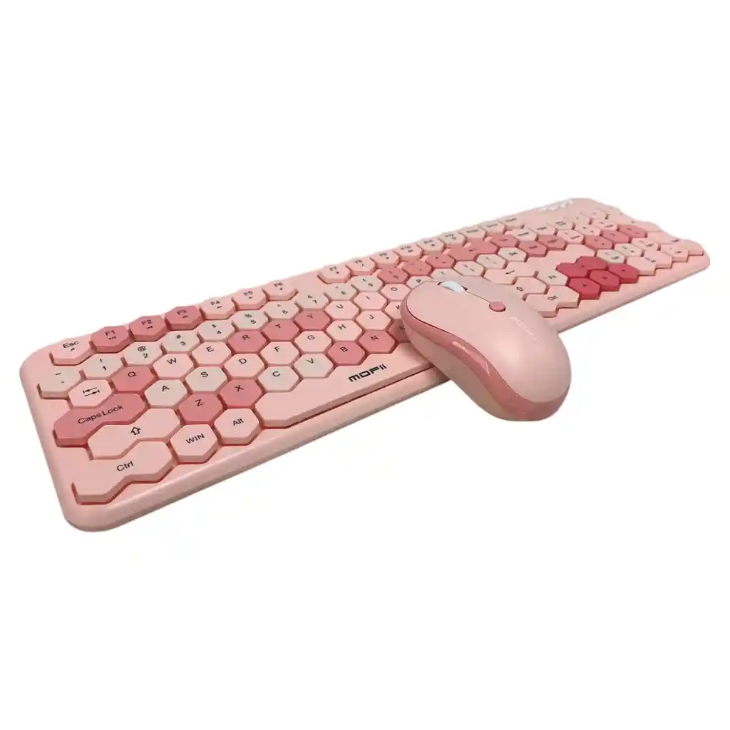Combo Inalámbrico Teclado Y Mouse Mofii Honey S Silencioso Rosa