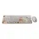 Combo Teclado + Mouse Inalambrico 2.4ghz Weibo Wb216 Con Ñ Marron