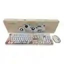 Combo Teclado + Mouse Inalambrico 2.4ghz Weibo Wb216 Con Ñ Marron