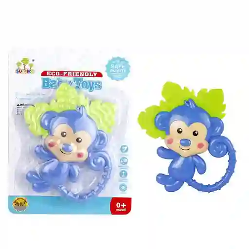 Mordedor Rascaencías Didáctico Para Bebé Mono Azul