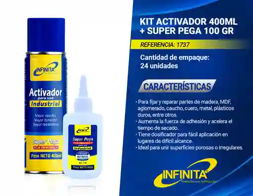Kit Super Pega Infinita 100gramos +activador 400ml