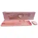 Combo Inalámbrico Teclado Y Mouse Mofii Lovely Silencioso Color Rosa