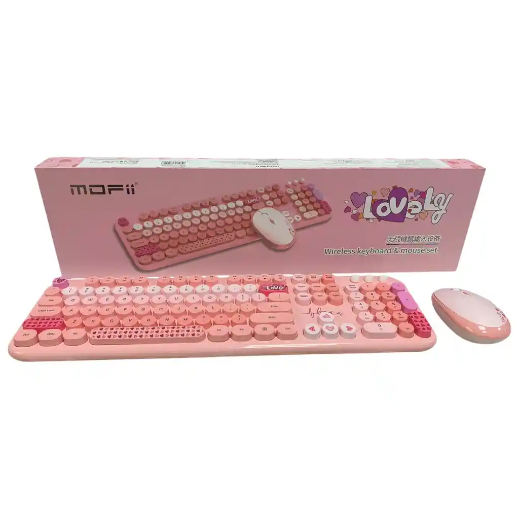 Combo Inalámbrico Teclado Y Mouse Mofii Lovely Silencioso Color Rosa