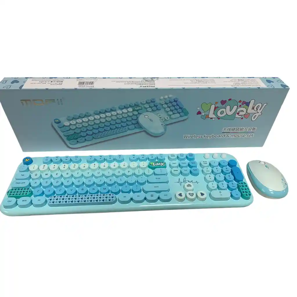 Combo Inalámbrico Teclado Y Mouse Mofii Lovely Silencioso Color Azul