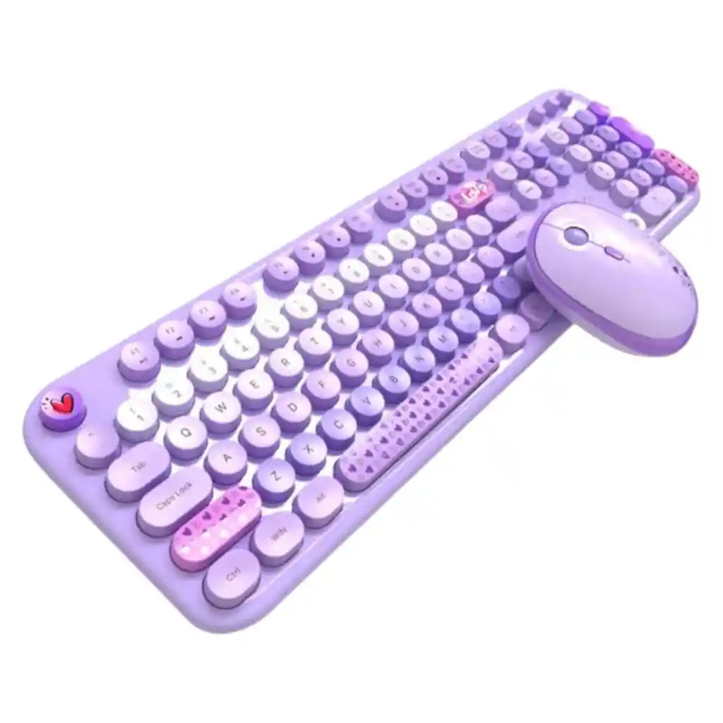 Combo Inalámbrico Teclado Y Mouse Mofii Lovely Silencioso Color Violeta