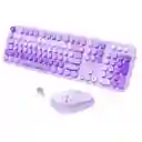 Combo Inalámbrico Teclado Y Mouse Mofii Lovely Silencioso Color Violeta