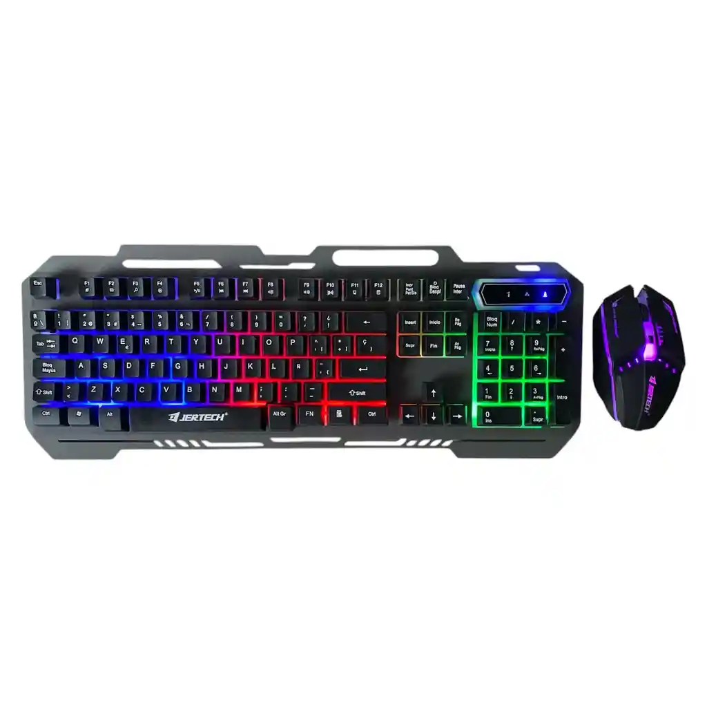 Combo Teclado+mouse Gaming Base Aluminio Retroiluminado Rgb Marca Jertech