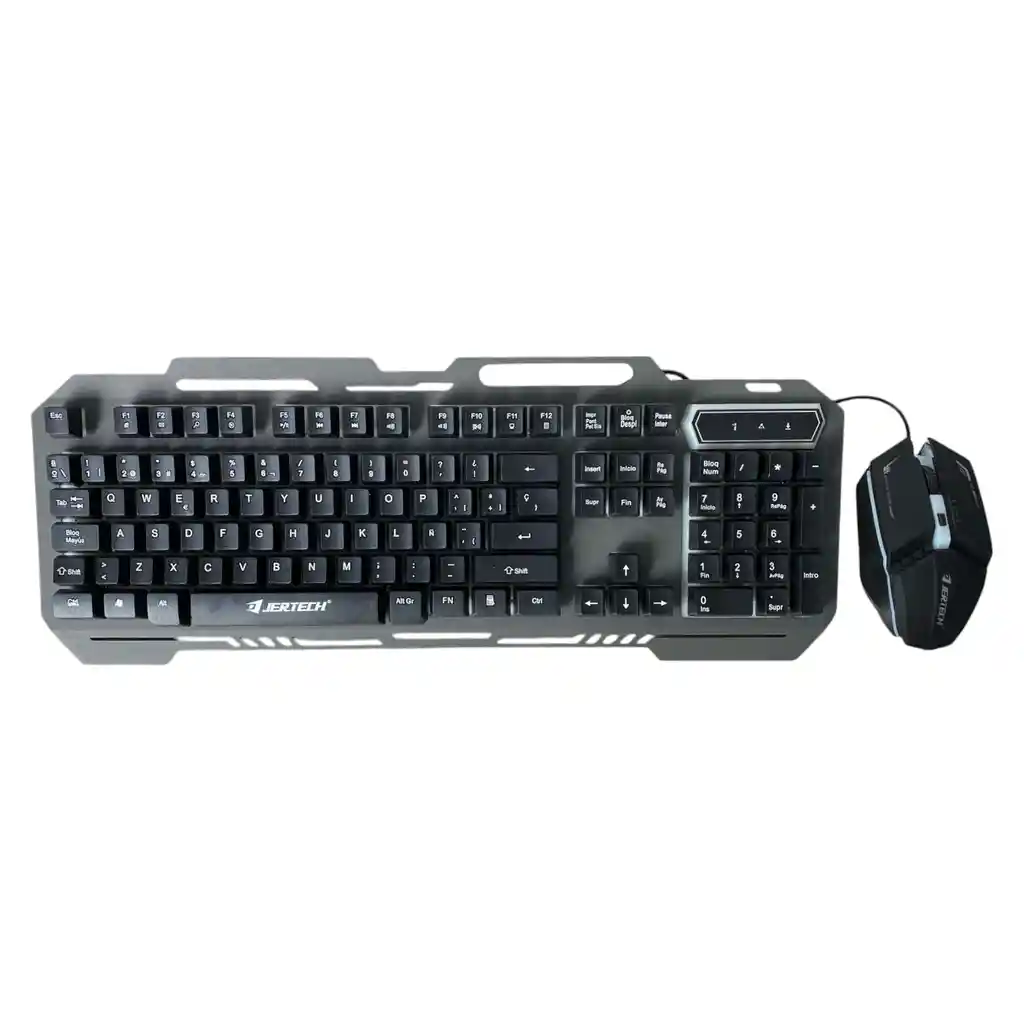 Combo Teclado+mouse Gaming Base Aluminio Retroiluminado Rgb Marca Jertech