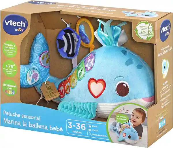 Juguete Estimulación Ballena Música Sonido Para Bebés