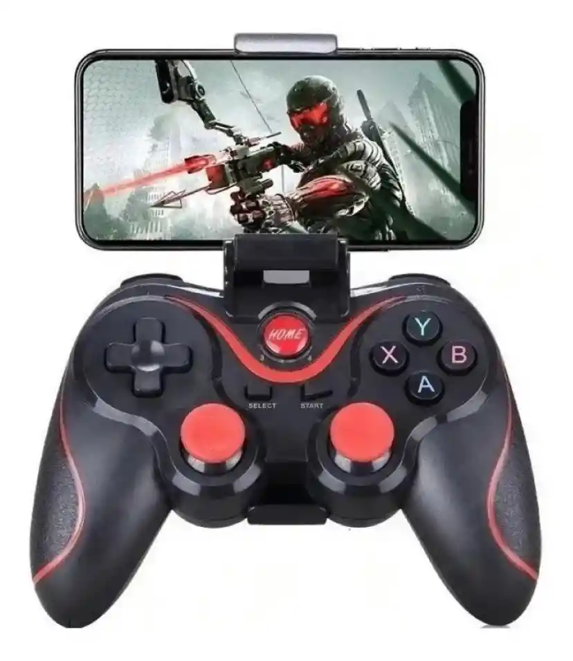 Control Bluetooth X3 Negro + Soporte Para Celular Y Pc