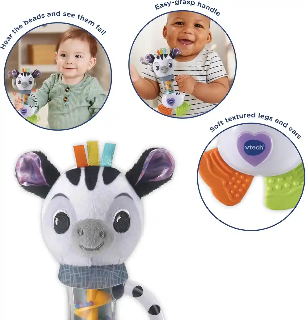Juguete Estimulación Sonajero Cebra Para Bebés