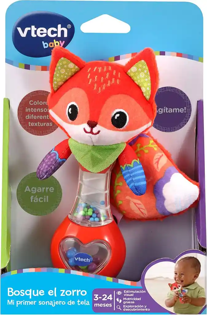 Juguete Estimulación Sonajero Zorro Para Bebés