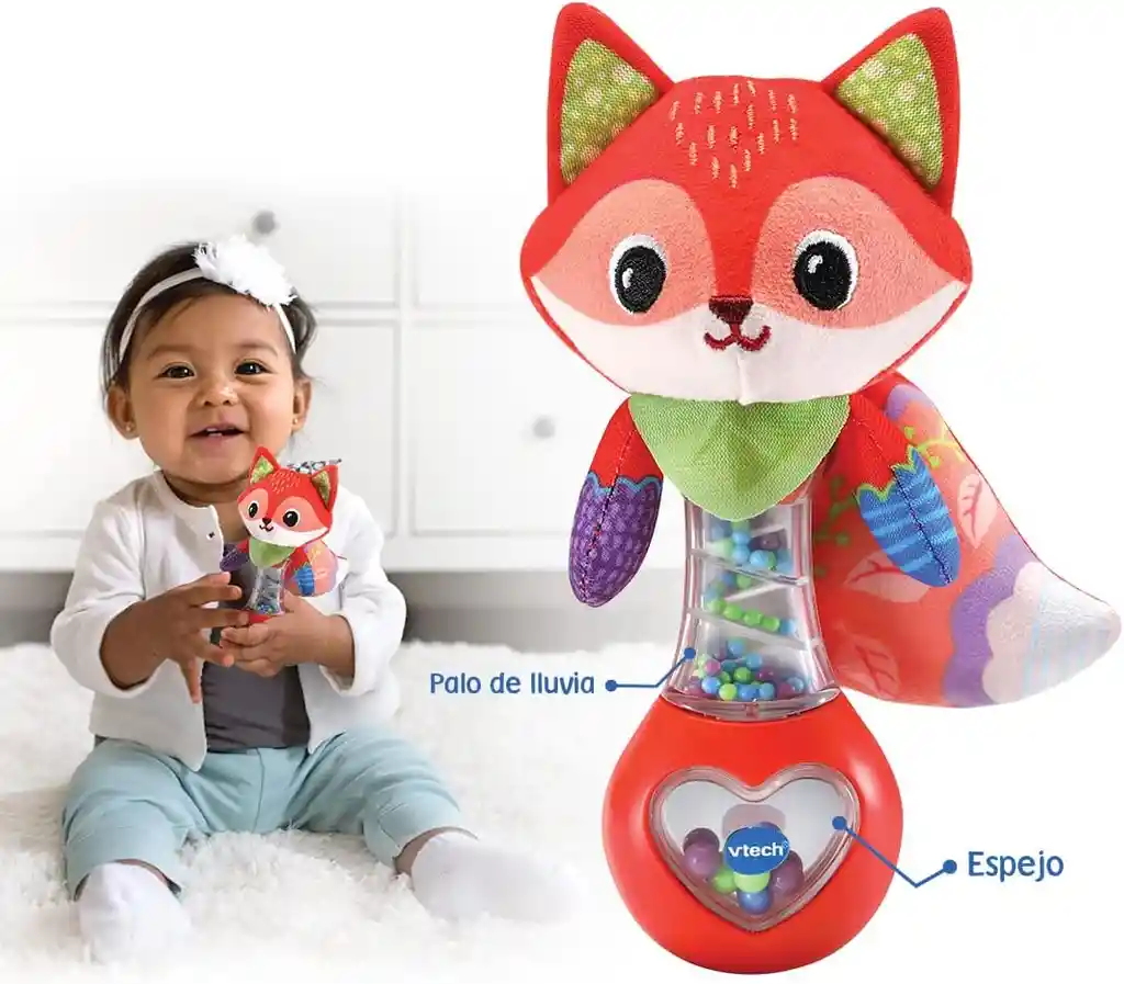 Juguete Estimulación Sonajero Zorro Para Bebés