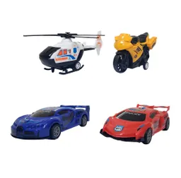 Vehiculos Carro Moto Helicoptero Policia Juguete Niños