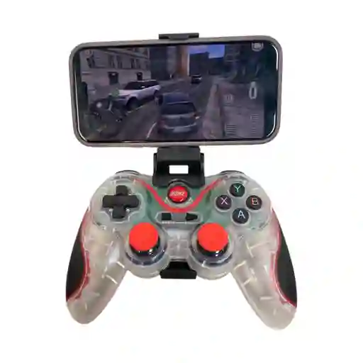 Control Bluetooth X3 Transperente + Soporte Para Celular Y Pc
