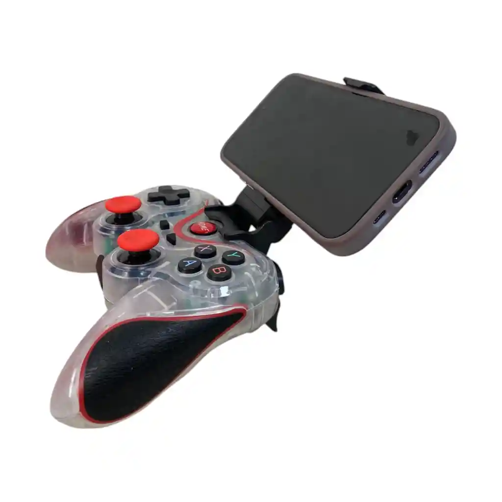 Control Bluetooth X3 Transperente + Soporte Para Celular Y Pc