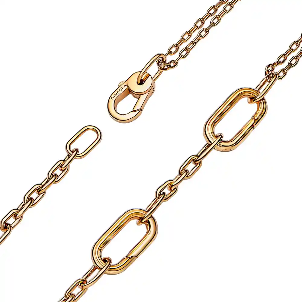 Collar De Cadena Doble Pandora Con Eslabones 362303c00 Plata 925 - 45cm