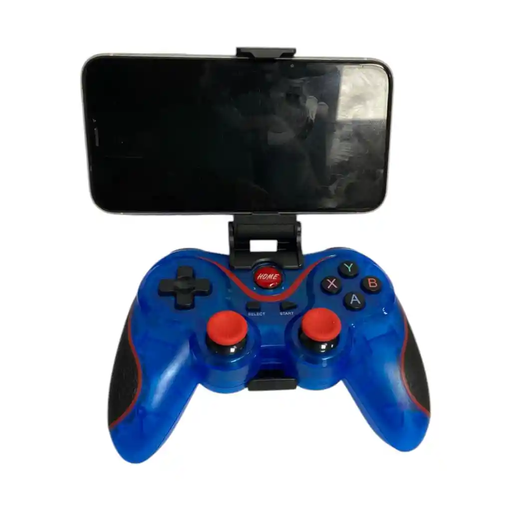 Control Bluetooth X3 Azul Cristal + Soporte Para Celular Y Pc