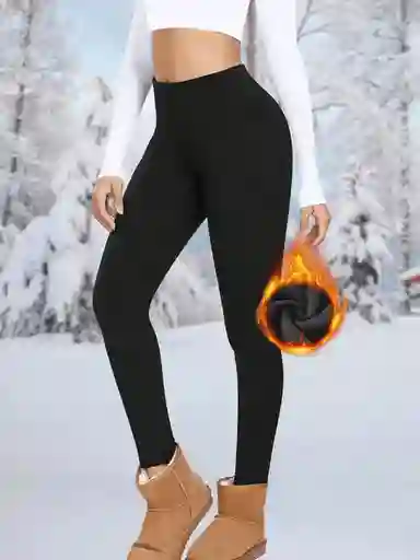 Leggings Licrado Termico, Negro Talla Unica
