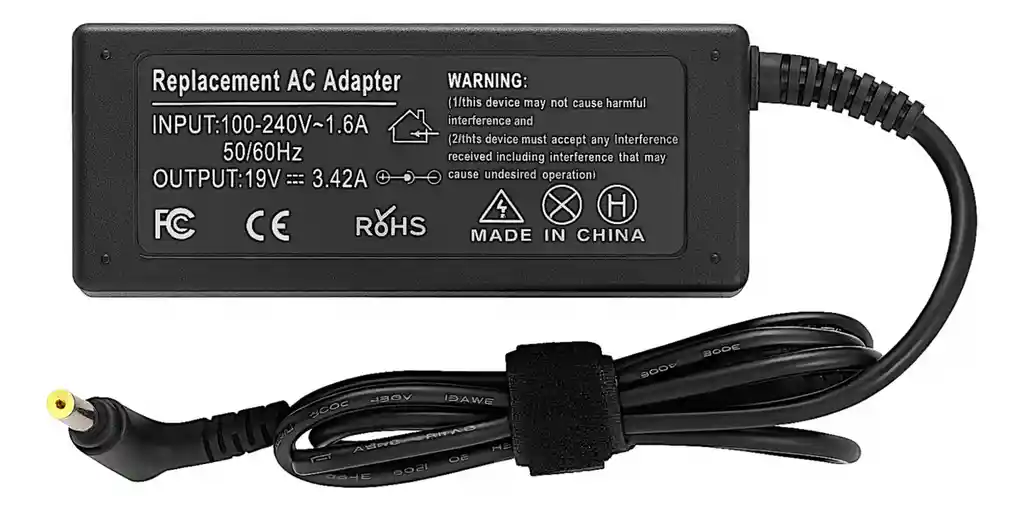 Cargador Para Acer 19v 3.42a 65w 5,5x1,7mm Punta Amarilla (80310101)