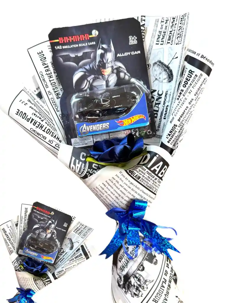 Regalo Ramo De Carrito De Batman De Colección - Feliz Dia - Feliz Cumpleaños - Dia Del Novio - Dia De Los Niños - Halloween