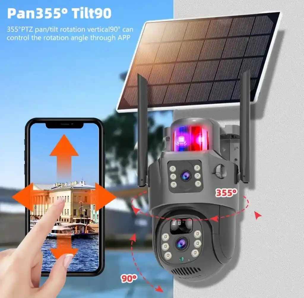 Camara Solar Doble Lente Panel Solar Bateria 8000ma