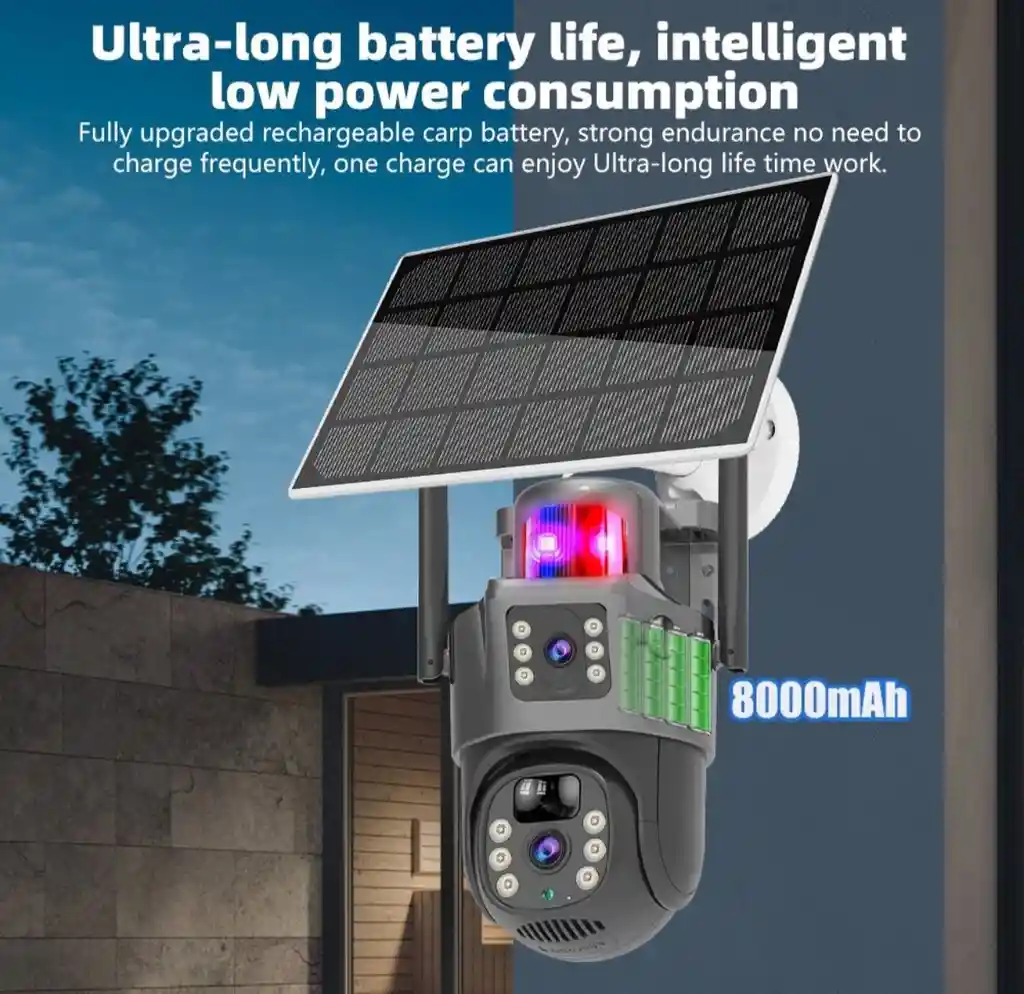 Camara Solar Doble Lente Panel Solar Bateria 8000ma