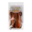Cortina De Fiesta Metalica Naranja - Negro 2 Mt X 1mt Linea Economica
