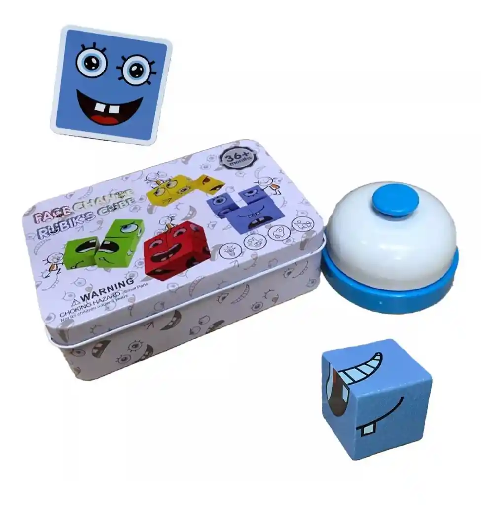 Juego Cubo Rubik Caritas Puzzle Face Cambio De Emociones Juguete Didáctico Niños Niñas