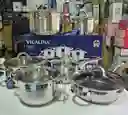 Ollas En Acero Quirurgico Termodifusor 12 Pc