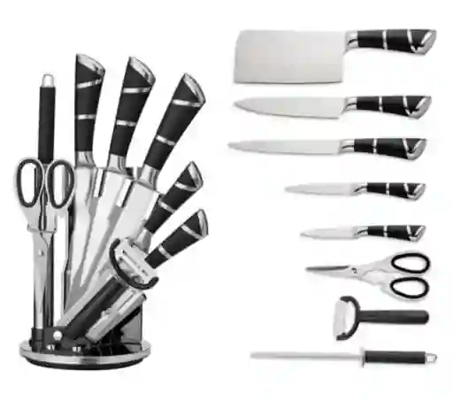 Juego De Cuchillos 8 Piezas Con Soporte En Acero Inoxidable