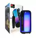 Parlante Bluetooth Recargable Efectos Luz Rgb 360 Usb 10w Karaoke Microfono