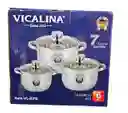 Set De 3 Ollas 6 Piezas Acero Inoxidable Vicalina
