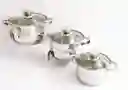 Set De 3 Ollas 6 Piezas Acero Inoxidable Vicalina