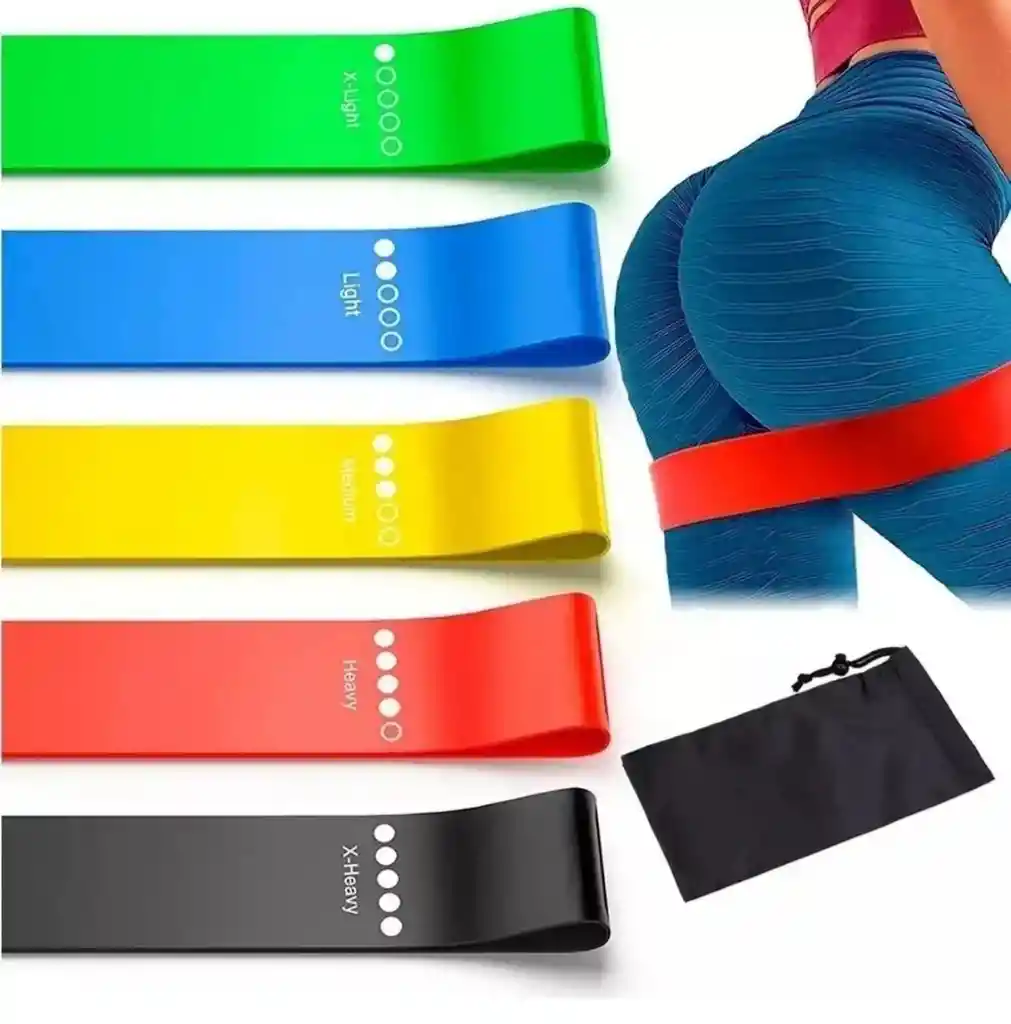 Bandas Planas Set X 5 Elásticas Cerradas Gym